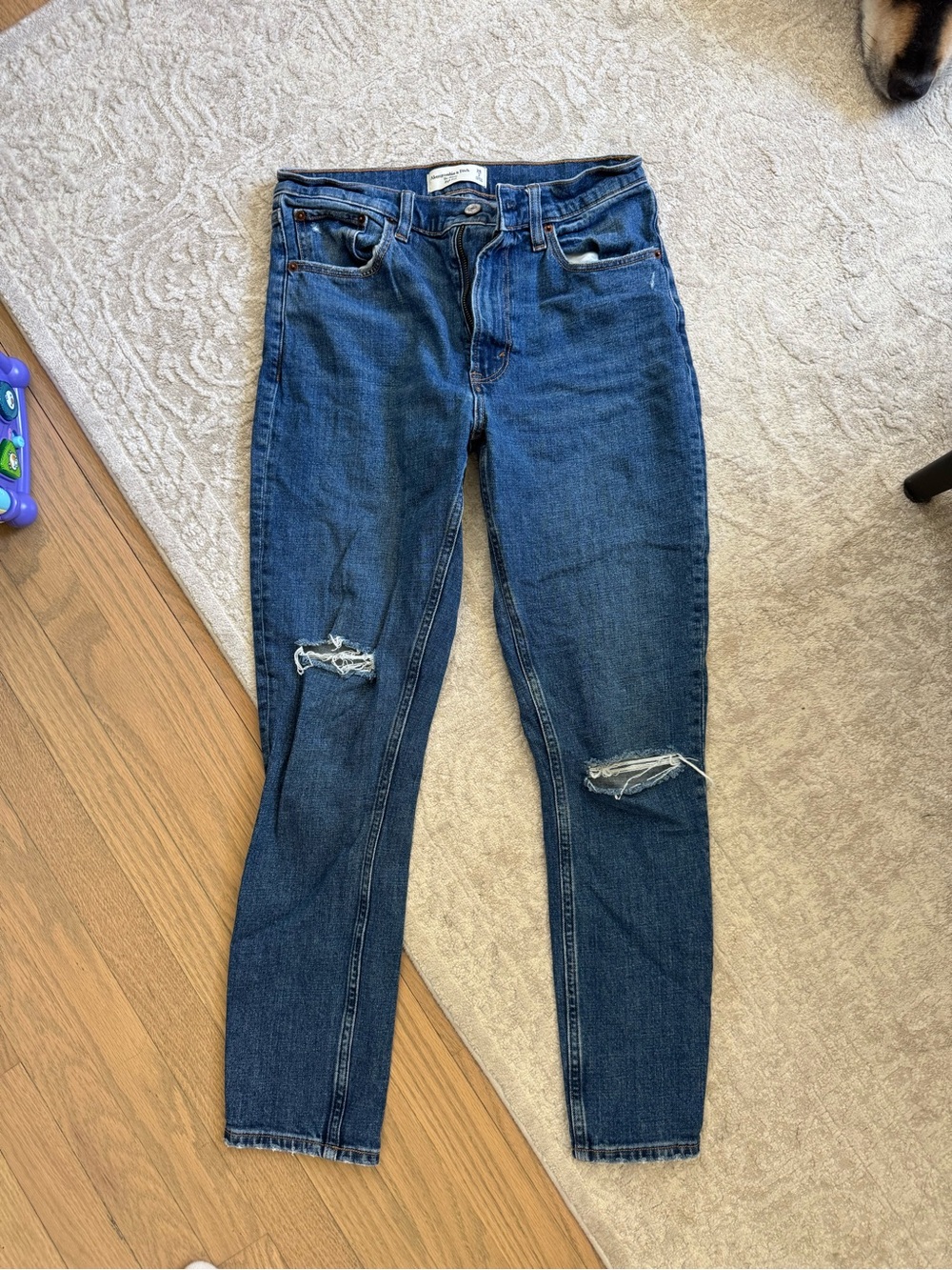 Abercrombie & Fitch Dark Blue Distressed Skinny Jeans